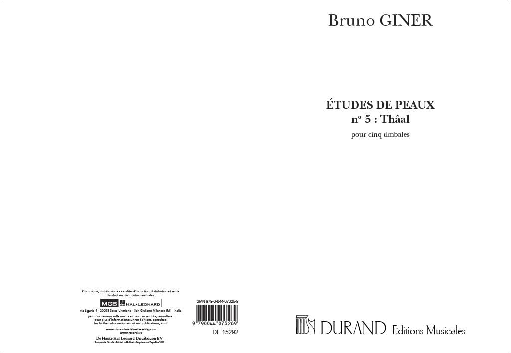 Etude De Peaux N 5 Thaal Pour 5 Timbales